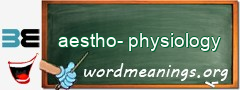 WordMeaning blackboard for aestho-physiology